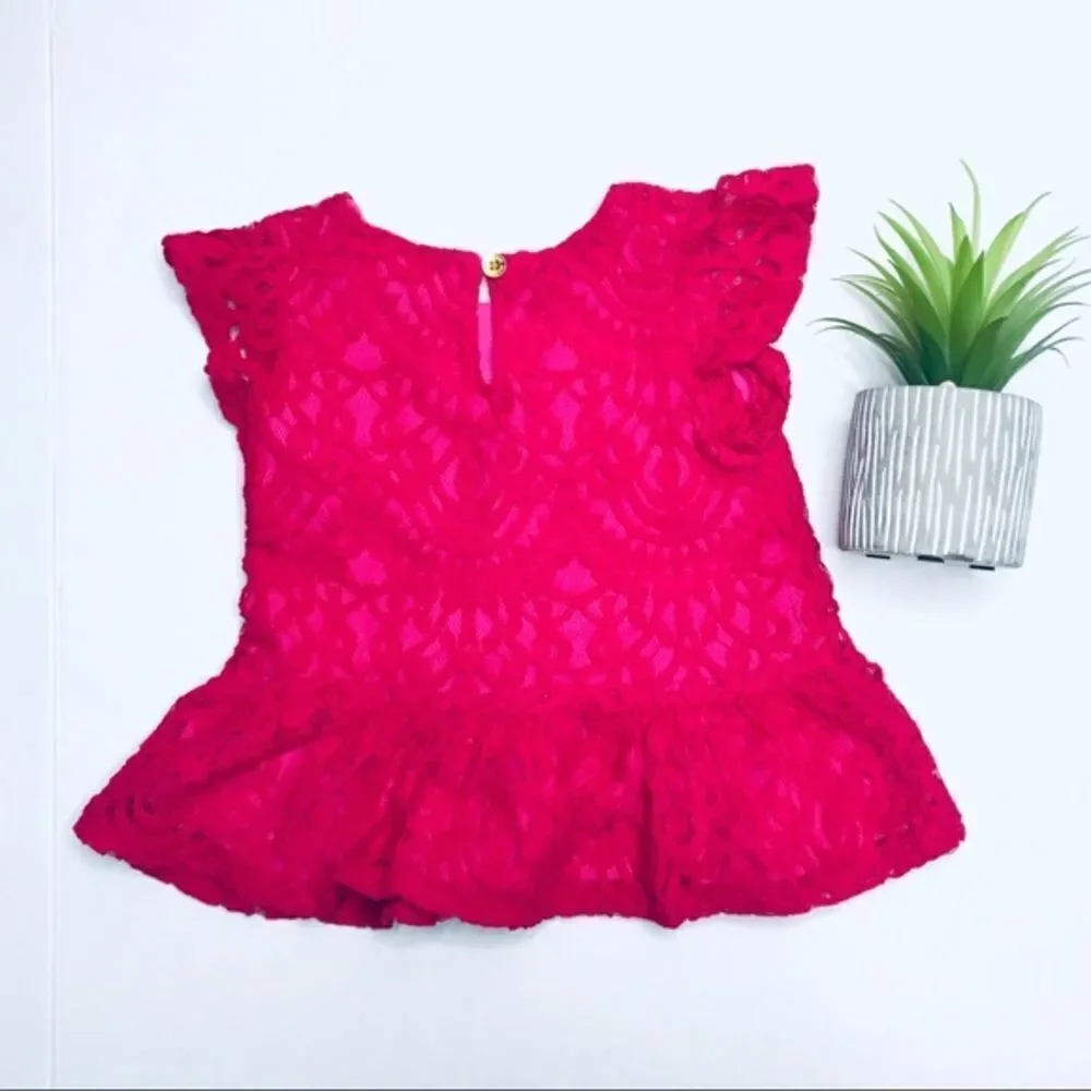 𝅺genuine Kids by Oshkosh Lace Peplum Keyhole Blouse